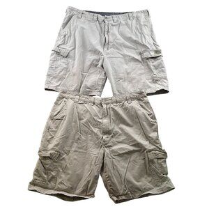 Wrangler Mens Cargo Shorts Size 44 Lot Of Two Relaxed Fit Outdoor Beige Casual